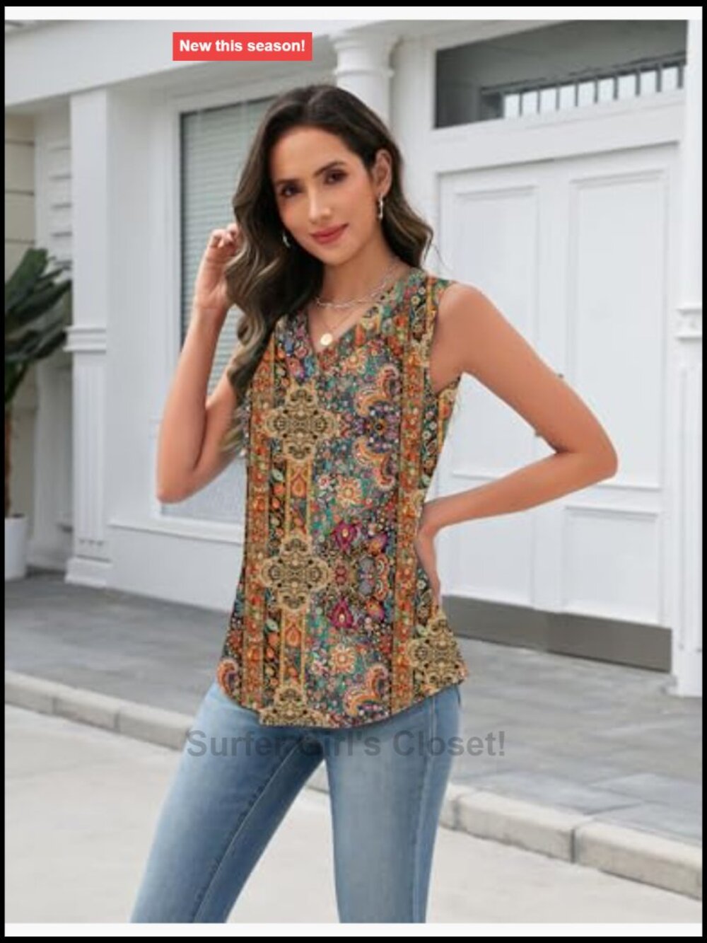 V Neck Loose Fit Sleeveless Tank Top Business Casual Blouses Summer Tops for - Picture 2 of 7
